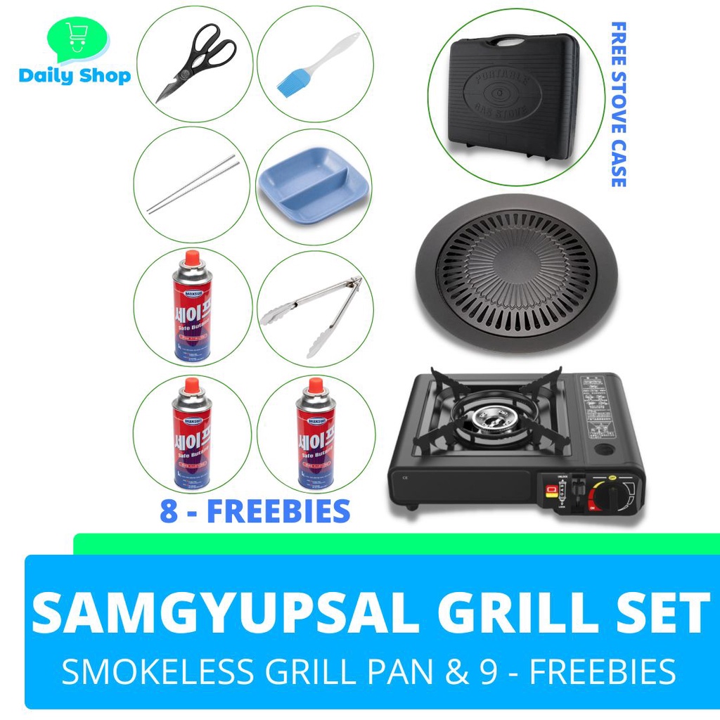 SAMGYUPSAL BBQ GRILL PAN AND SINGLE STOVE, SAMGYUPSAL GRILL PAN SET