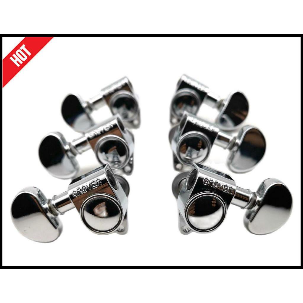 Grover Guitar Tuning Pegs Machine Head Tuners Chromel Inline Guitar