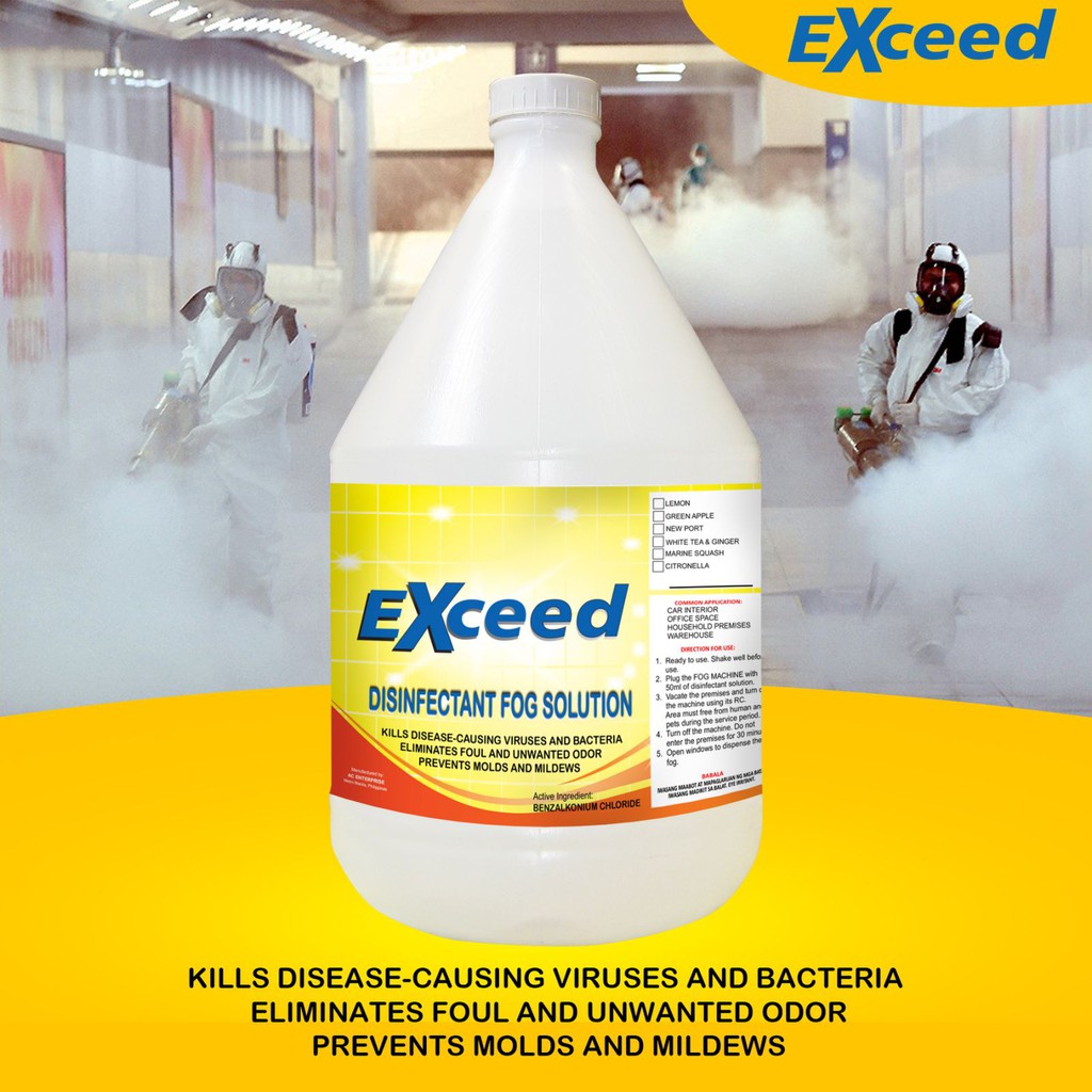 Exceed Disinfectant Fog Solution (1 Gallon Size) max of 6 gals per check out Shopee Philippines