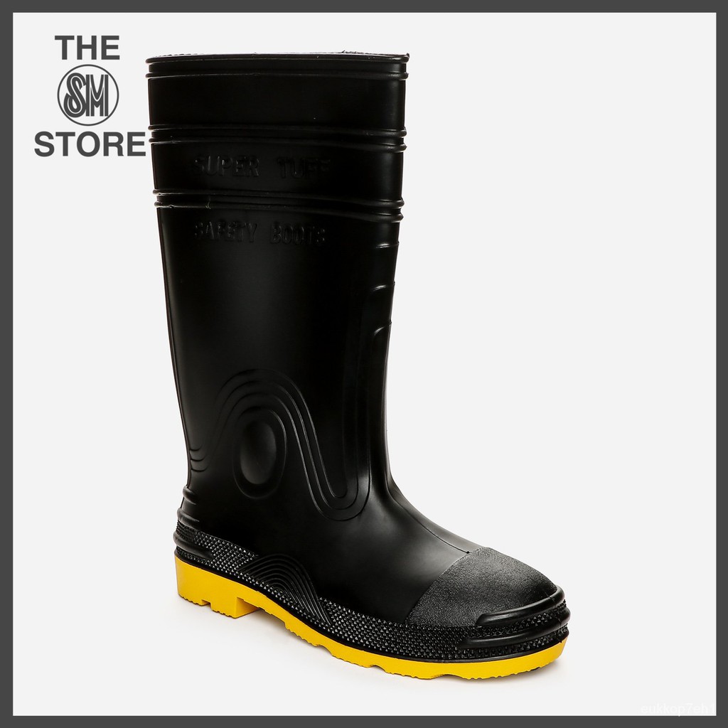 Supertuff Mens’ Steel Toe Rubber Boots in Black Shopee Philippines