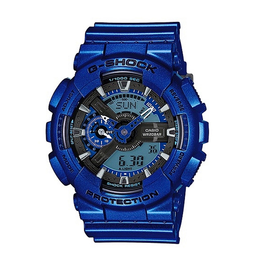 g shock metallic blue
