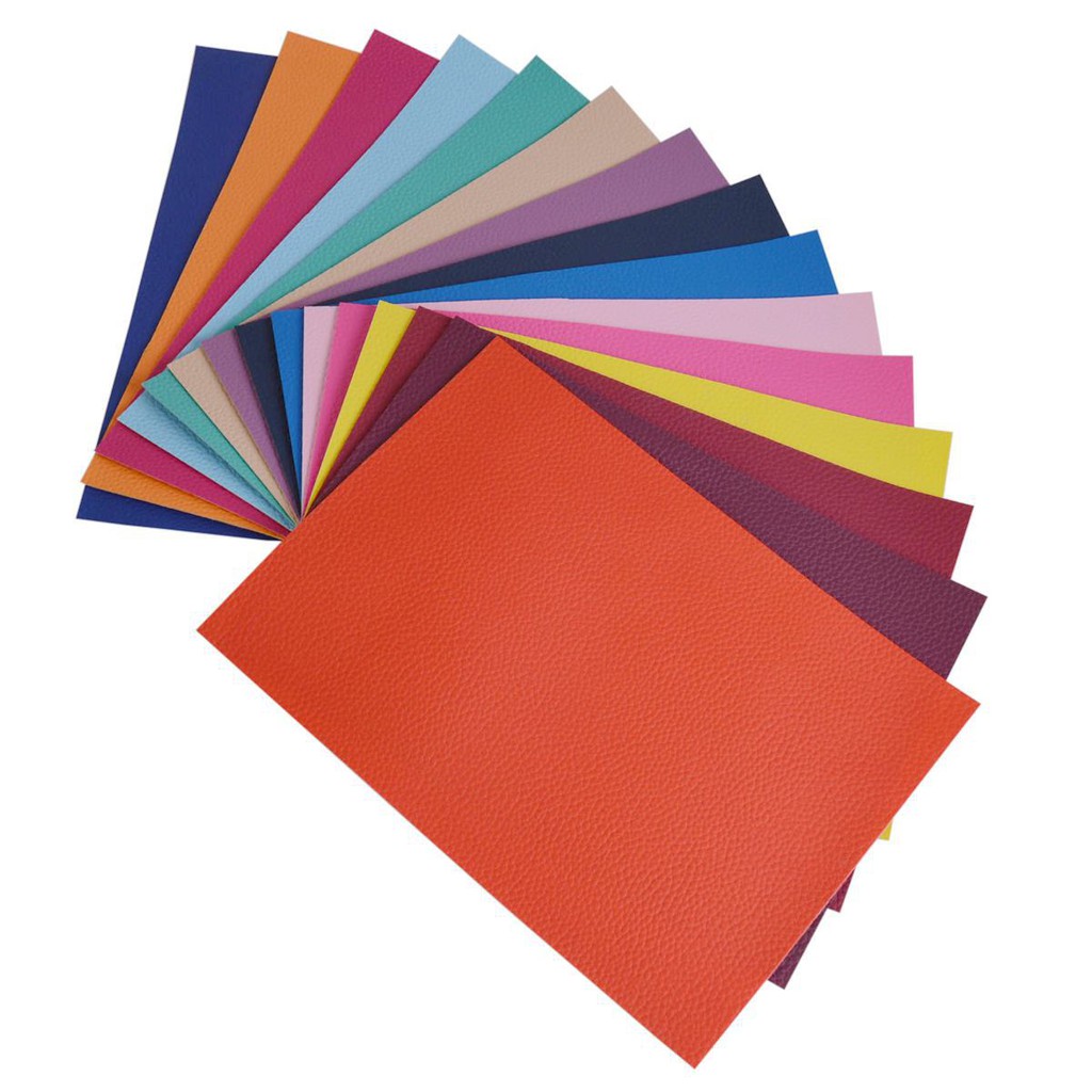 A5 A4 Sheets Litchi Faux PU Leather Fabric Sheets Laser Fabric For
