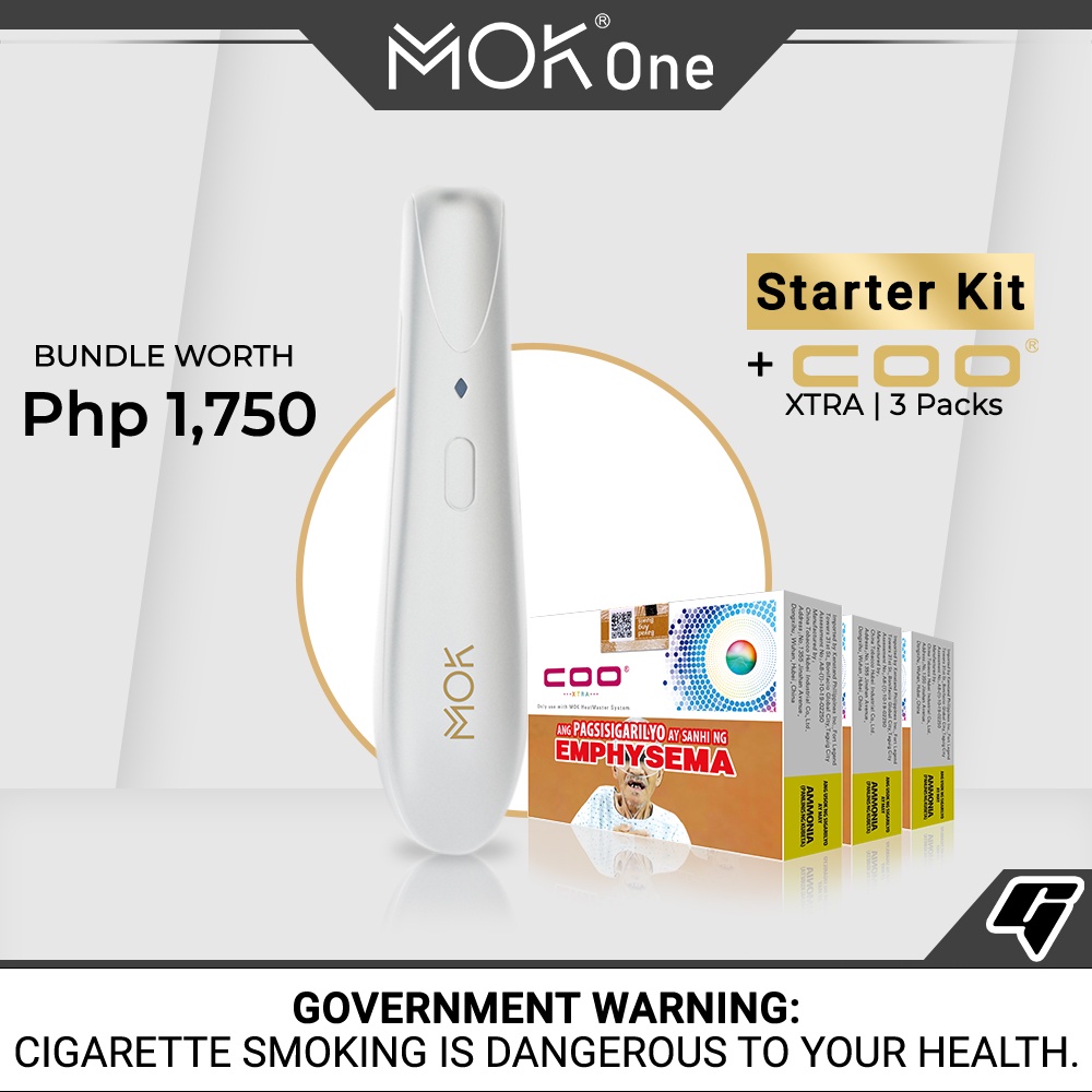 MOK One HeatNotBurn Device (White) + Coo 3 Packs Of HeatNotBurn