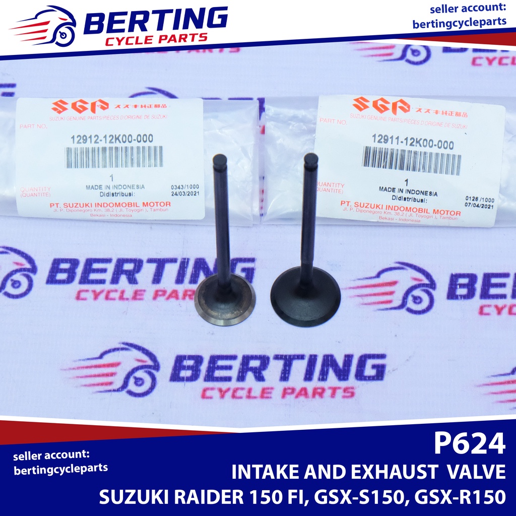 SGP INTAKE EXHAUST VALVE Suzuki Raider R150 FI GSXR150 GSXS150 12911