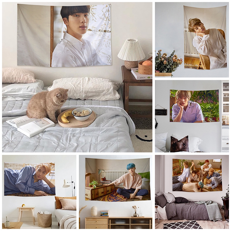 Kpop Bts Tapestry Soft Bedroom Background Cloth Cute Wall Hanging Tapestry Shopee Philippines