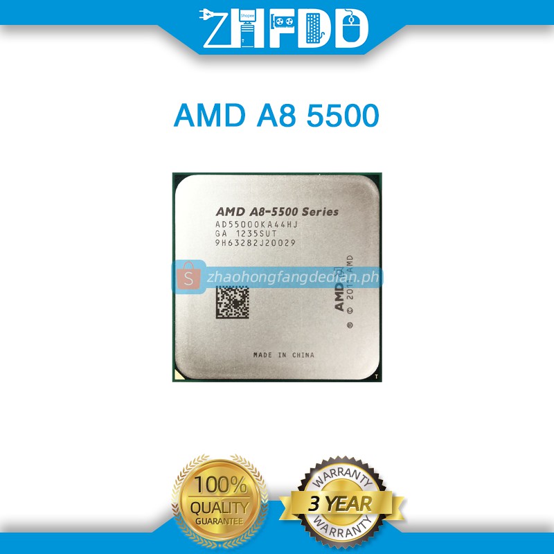 Amd A8 5500 A8 5500k A8 5500b Ad5500oka44hj Ad550boka44hj Trinity Socket Fm2 3 2ghz 65w Quad Core Cpu Shopee Philippines