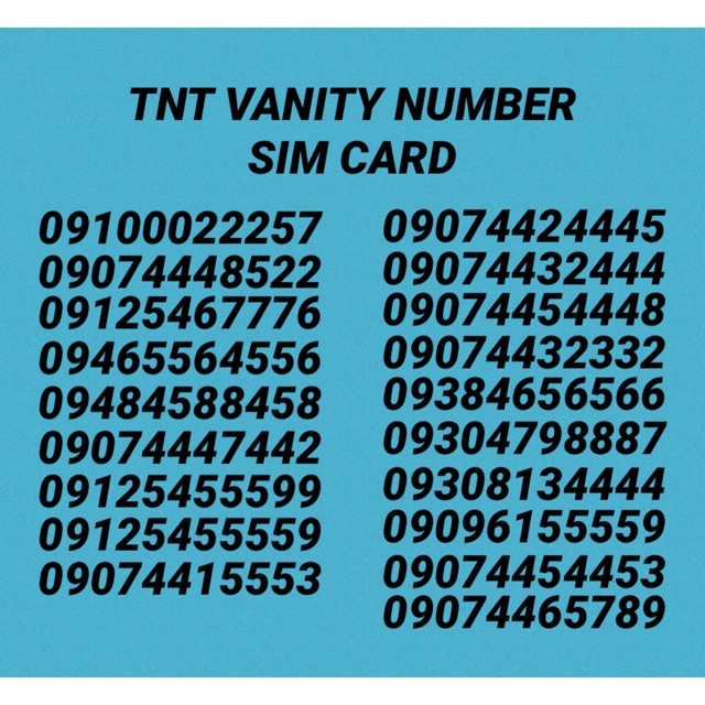 TNT VANITY NUMBERS SIM CARD Shopee Philippines