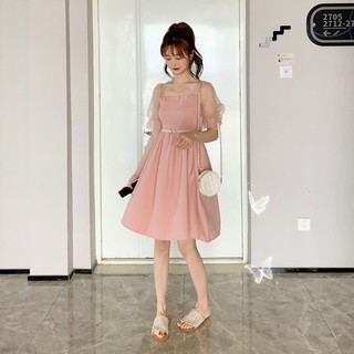 white midi dress short sleeve
