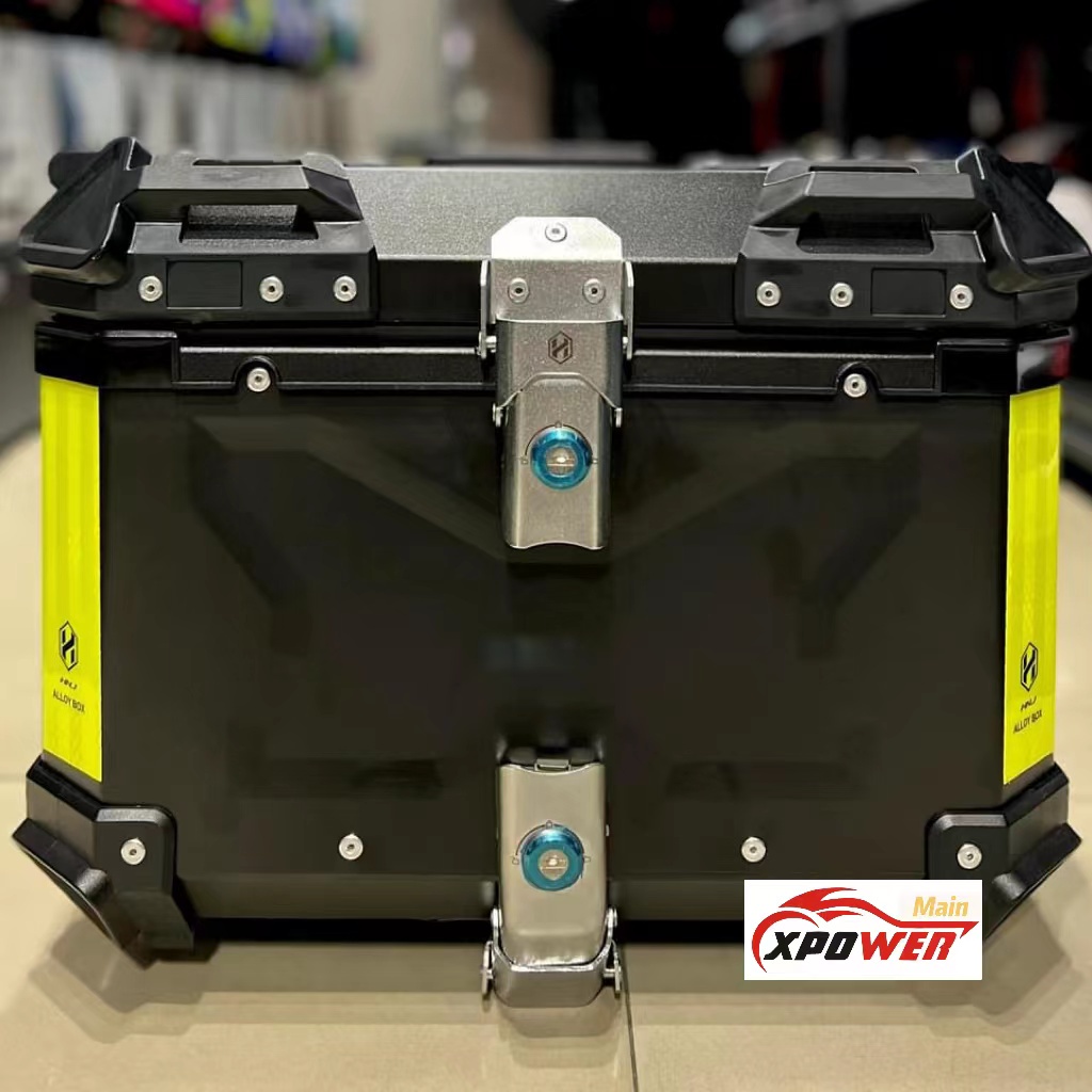 HNJ Alloy Top Box 45L W/Plate Black With Backrest Foam Shopee Philippines