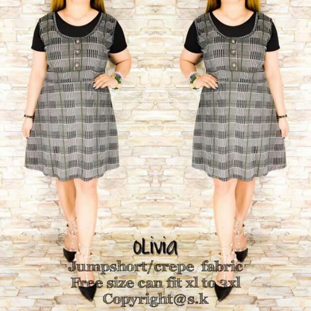 plaid jumper dress plus size