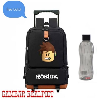 Roblox Boys Backpack Push Trolley Backpack FREE Drink Bottle