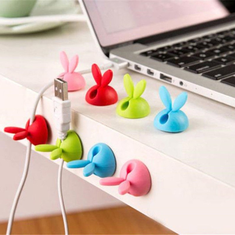 Cute Cable Clip Desk Tidy Usb Charger Cord Holder Wire Drop Lead