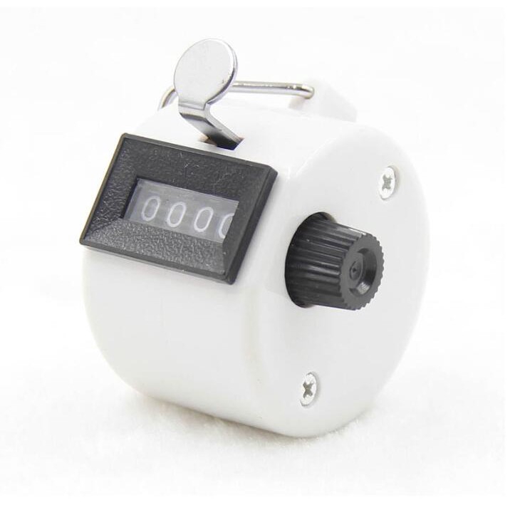 MSOO 2Pcs Tally 4 Digit Palm Counters Counter Hand Clicker Manual Handy Mechanical Chrom 