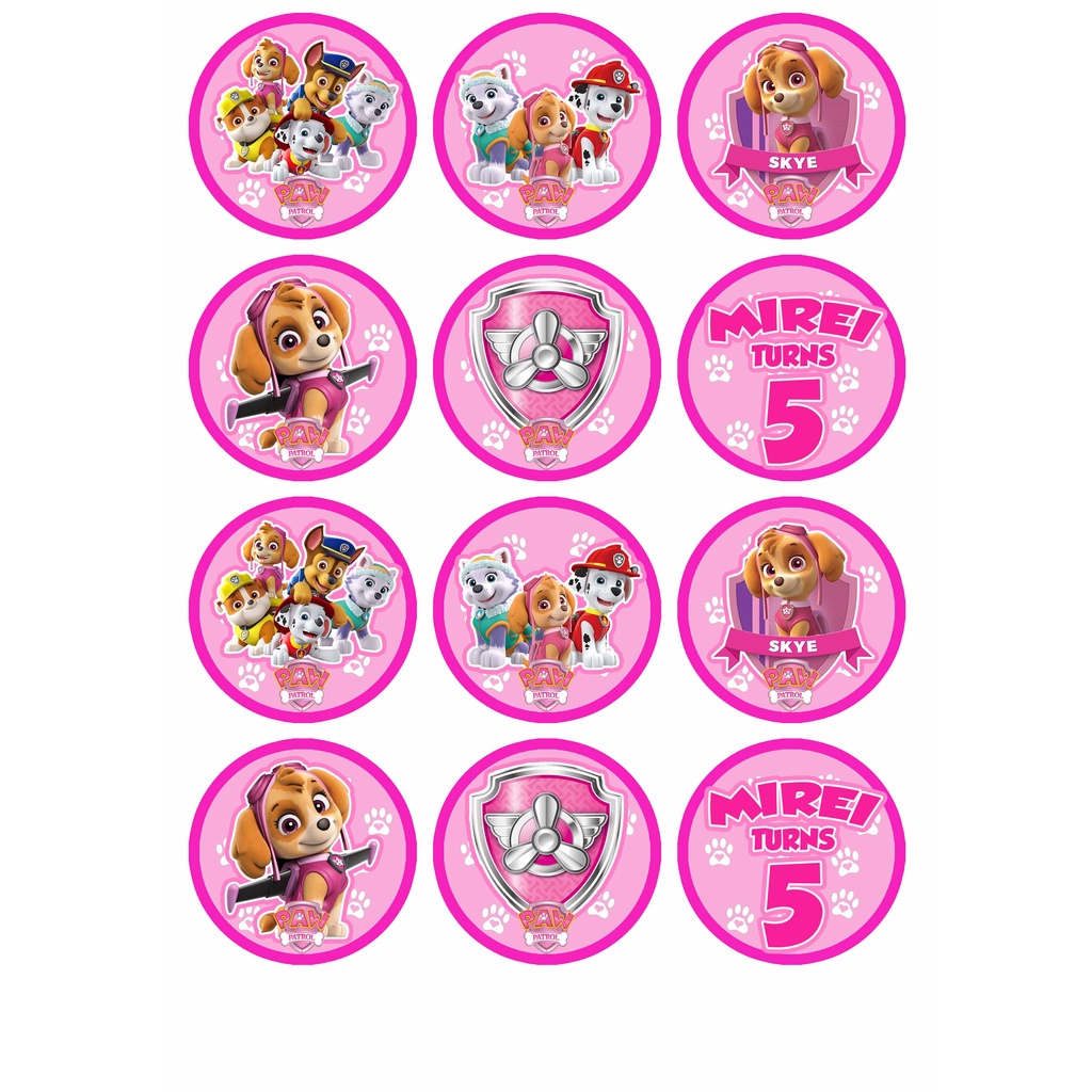 Paw Patrol Skye Nr Edible Cake Topper Or Cupcake Topper Decor Edible Prints On Cake Epoc