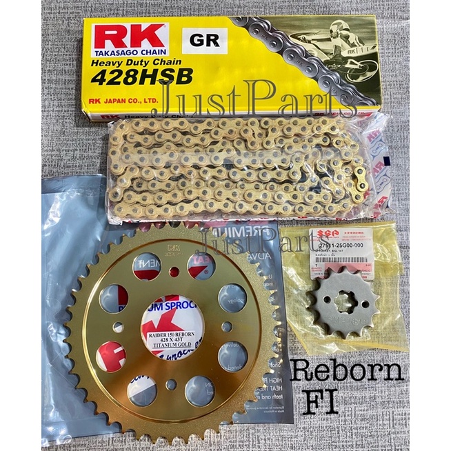 Rk Takasago Sprocket Set With Sgp Engine Sprocket 428 Raider150 Rebornfi Shopee Philippines 7040