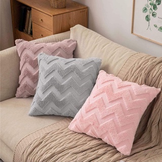 45*45cm/Wave velvet pillowcase solid color cushion cover decoration sofa home party soft square pill #3