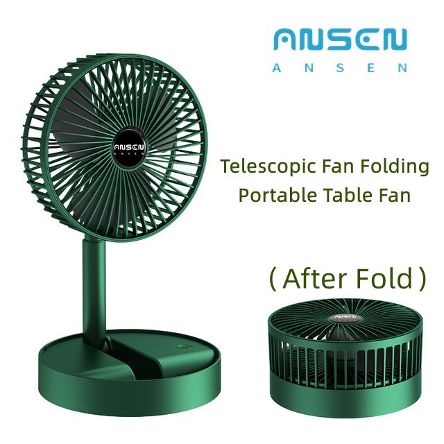 ANSEN Desk Electric Fan Small Folding Fan with USB Charging