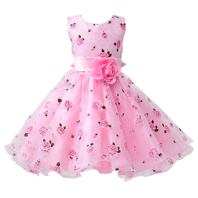 Pink White Baby Gir Dress Kids Dresses ...