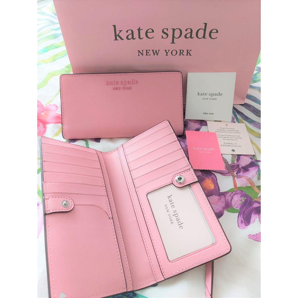 Kate Spade New York Cameron Monotone Large Slim Bifold Wallet | Shopee  Philippines