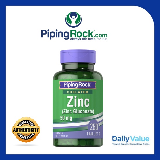Pipingrock Chelated Zinc 50mg, 250 tablets