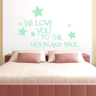 Luvhome Free shipping We Love You To The Moon And Back 3D Star Glow In The Dark Luminous Wall Stick #4