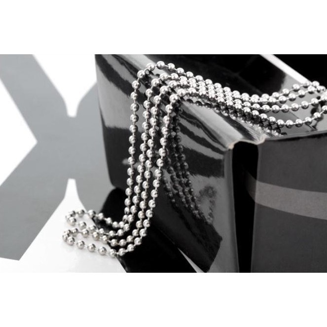 D01 stainless steel ball chain size 2mm 60cm long, no black permanent