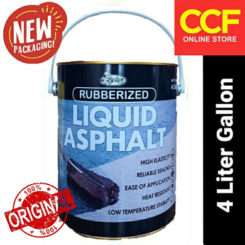 Shelby Rubberized Liquid Asphalt Waterproofing Paint Black 4 Liter ...