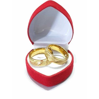 Happy Tulips WR08 10k Gold Non Tarnish Wedding Ring / Couple Ring With Engrave | Shopee Philippines