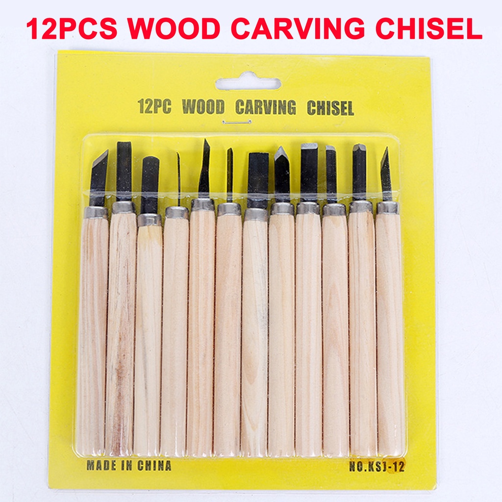 Carving Knives Knifes Sets 12pcs Wood Carving Chisel Knife Wood Handle
