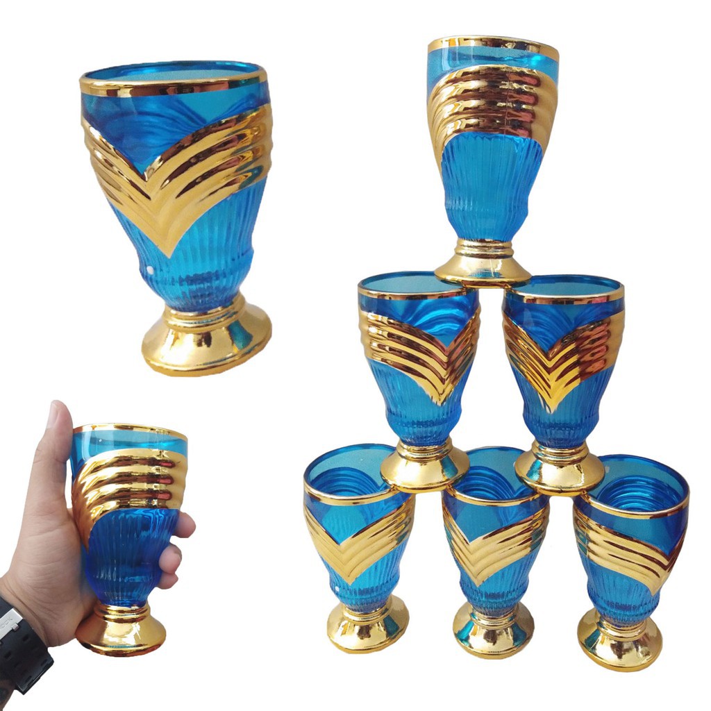 water goblets colored