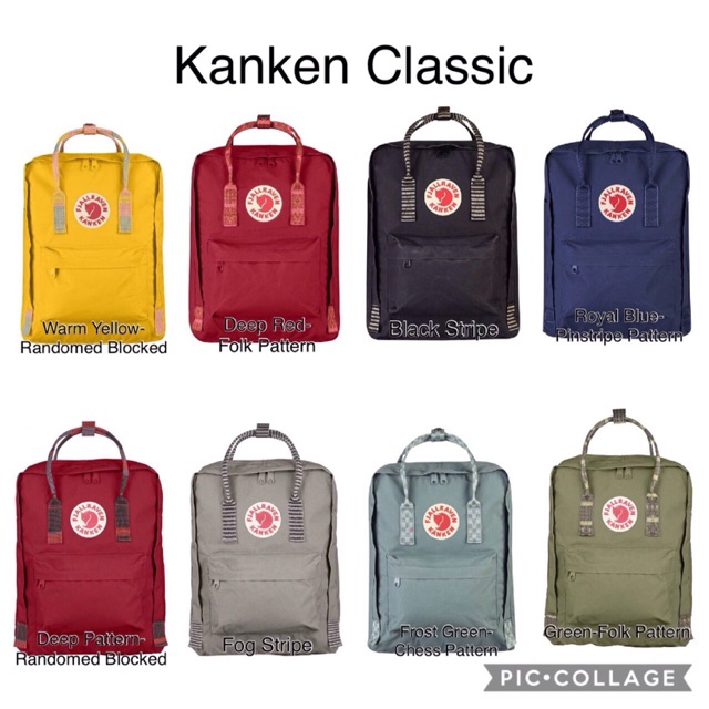 kanken black with red straps