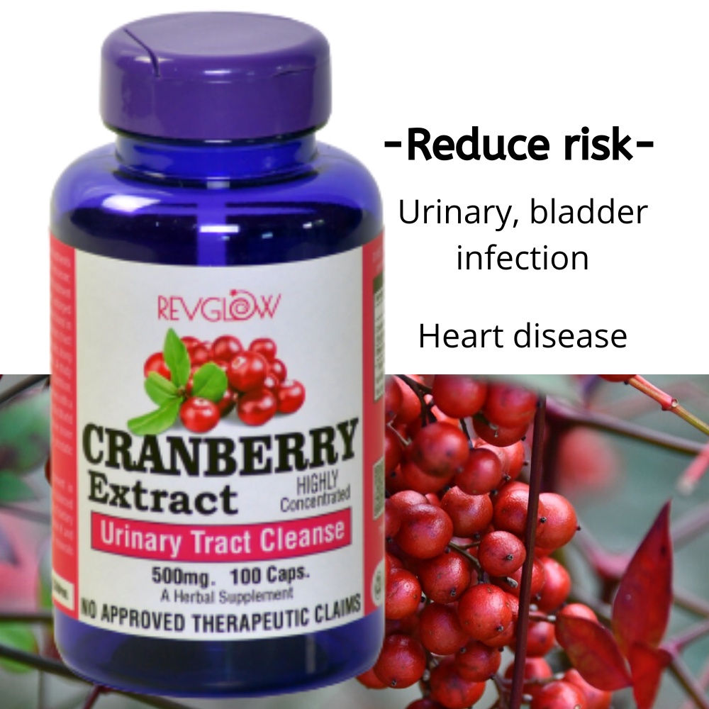 Cranberry Fruit Extract 500mg 100Capsule Supplement by Revglow Shopee