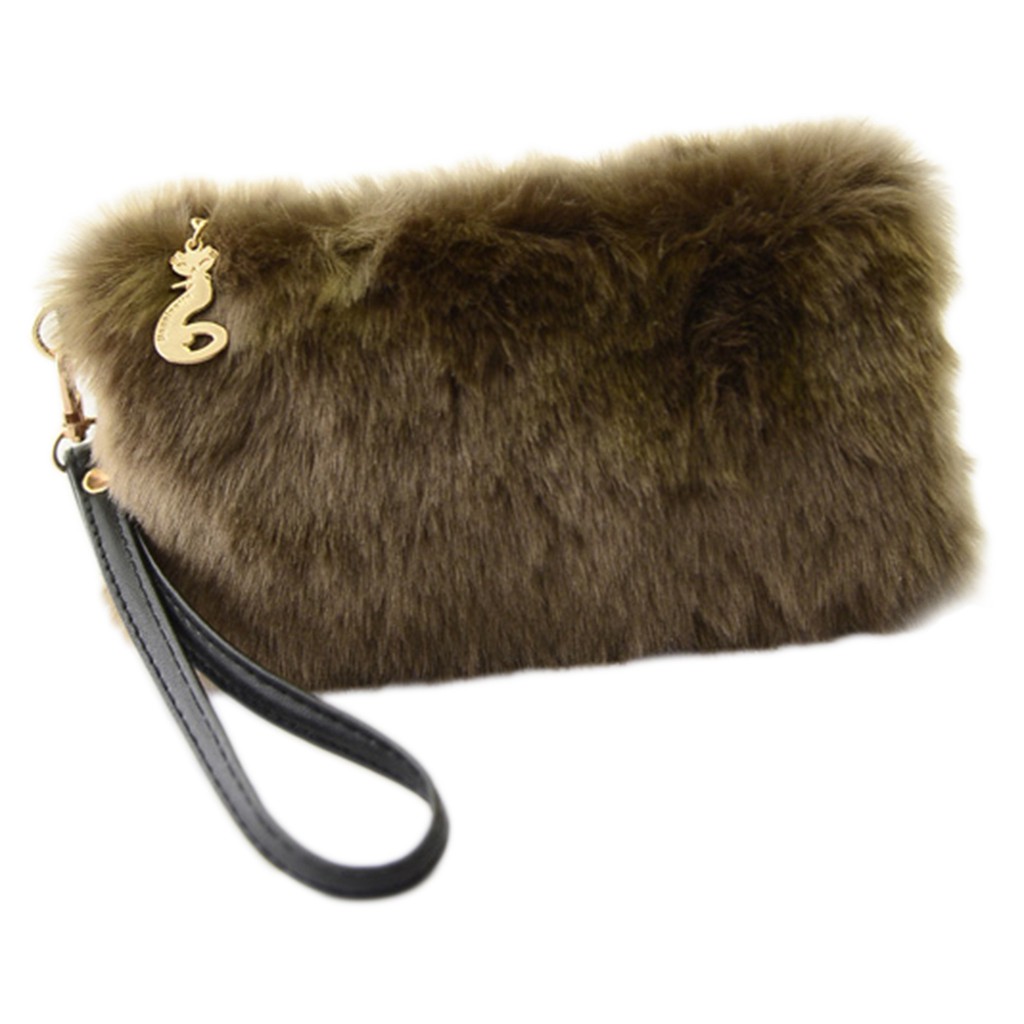 fur clutch bag
