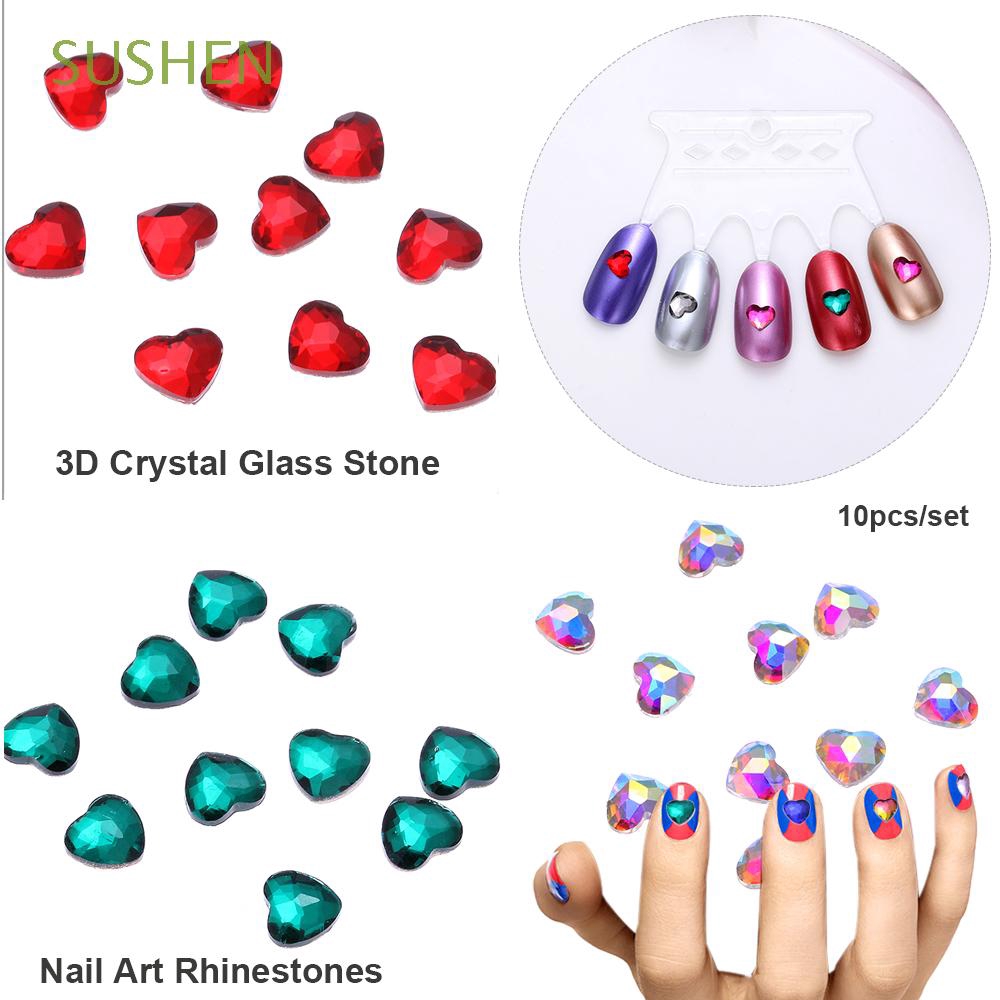 Sushen Glitter Jewelry 3d Diy Colorful Mix Gems Decoration Heart