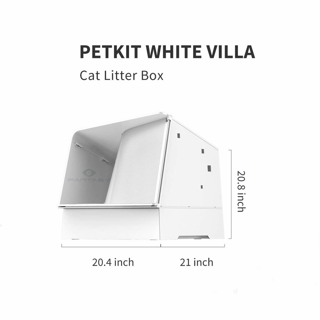 PETKIT White Villa SemiEnclosed Cat Litter Box with Litter Scoop Ventilated Litter Box for Cats