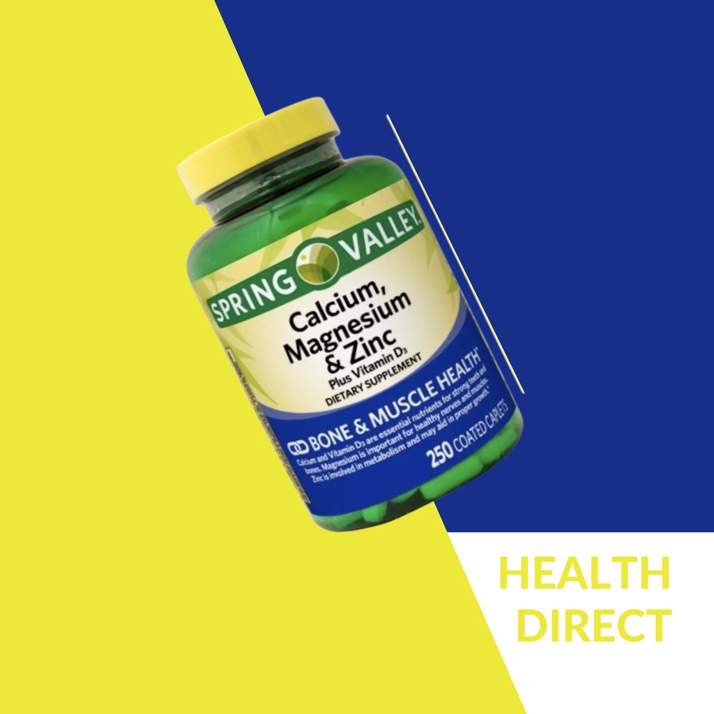 Spring Valley, Calcium Magnesium, Zinc & Vitamin D3, 250 Coated Caplets
