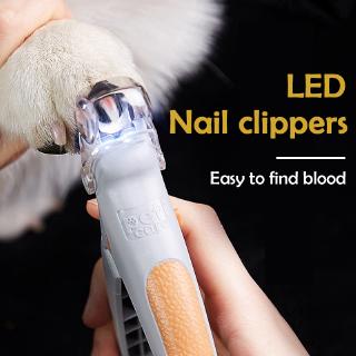 【Fast delivery】Pet nail clippers Pet nail clippers Pet cat LED anti-injury dog Orange cat dog LED light blood line