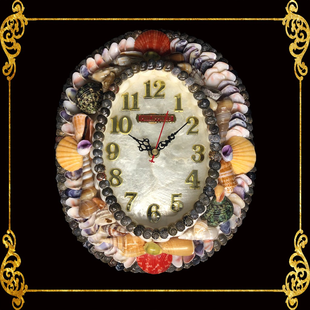 Seashell Wall Clock Assorted Shells Oval Shape Shopee Philippines