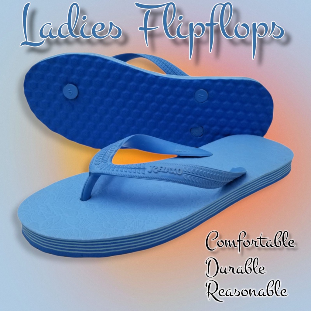 Ladies 'AL-09' plain colored rubber flipflops in UK Sizes (+Size) Blue ...