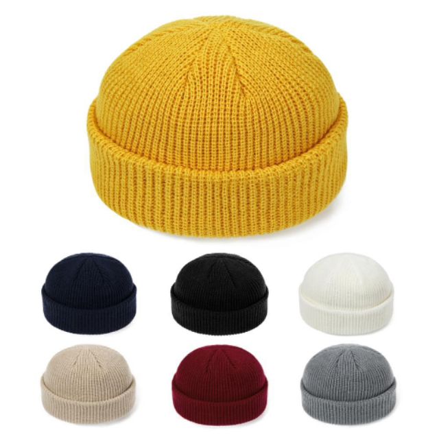 Plain Knitted Cuffed Short Beanie Hat / Bonnet | Shopee Philippines