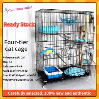 Pet Cage Collapsible Cat Cage Kitten Hedgehog Dog Hamster Pet Large 2/4 Layers Kulungan ng Pusa