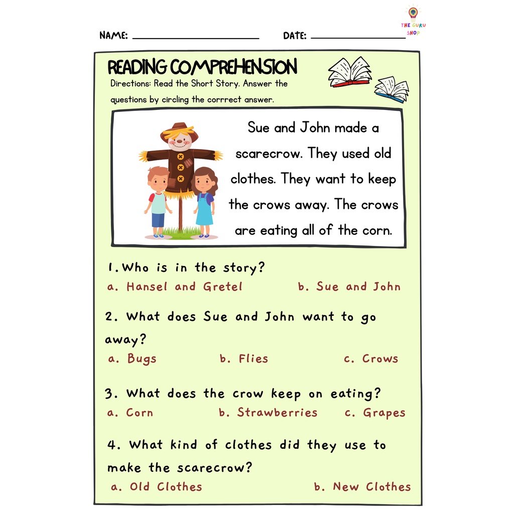 reading comprehension worksheet laminated shopee philippines