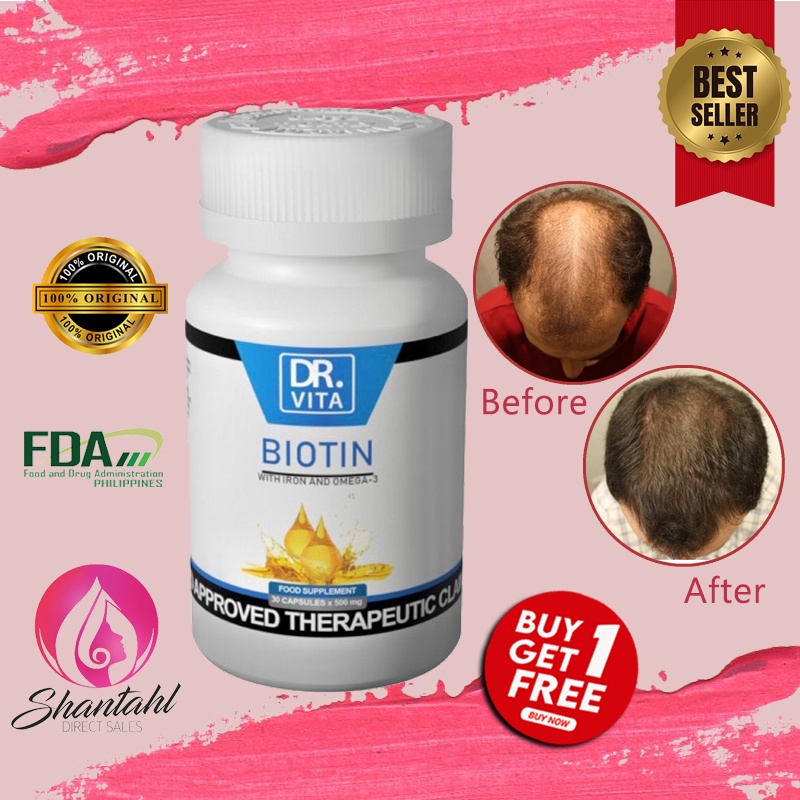 DR.VITA BIOTIN with Iron and Omega 3 for MEN Anti Hair Loss For