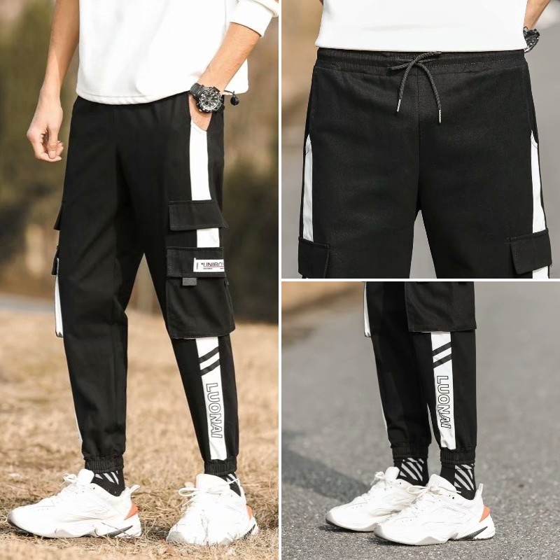 mens black jogger trousers