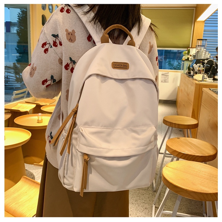 Japan and South Korea New Solid Color Backpack Student School Bag