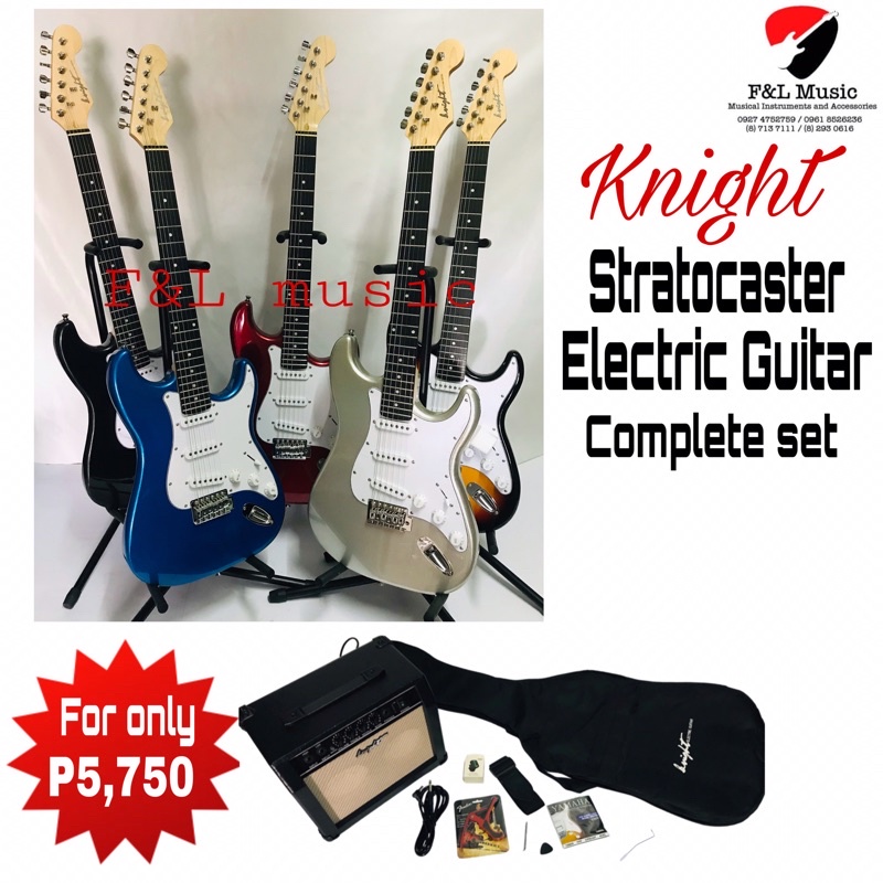 Knight Stratocaster Electric Guitar With Free Full Set Up Into Low