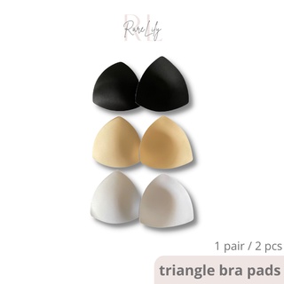 Foam Bra Pads Washable Removable Triangle Black White Nude Skintone Breast Bust Insert Pads