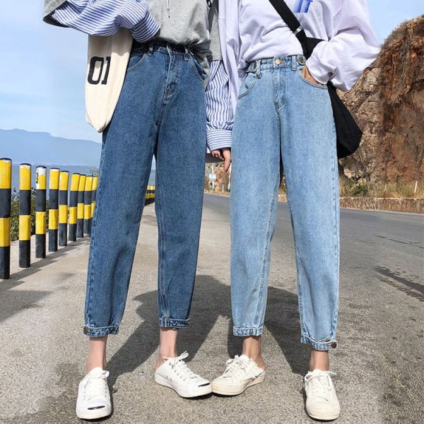 high waist jean trousers