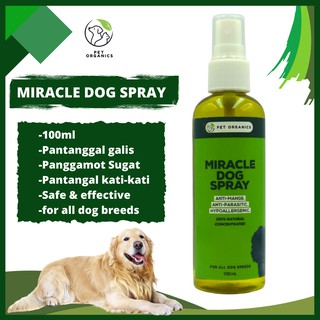 PET ORGANICS Miracle Dog Spray 100ml | Best for Anti-Mange | Anti- Parasitic |HypoAllergenic