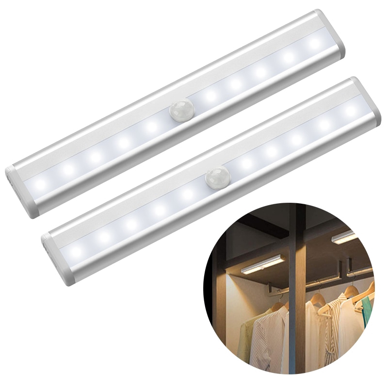 ✅Dimmable LED Cabinet Closet Stairs Lamp USB PIR Motion Sensor Strip Night Light 